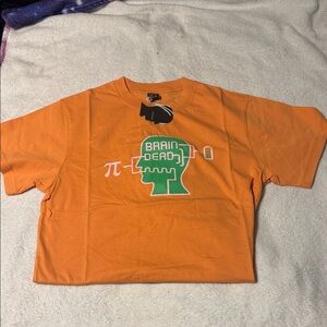 Brain Dead Orange Tee with Green Head Graphic